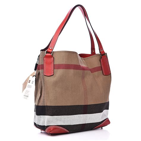 Burberry Medium Maidstone Canvas Check Tote 